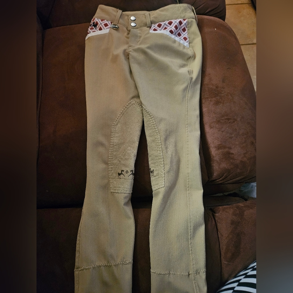 Jenna Jods Girls 6 Beige Equestrian Riding Pants